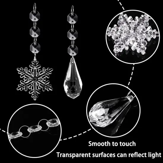 38PCS Christmas Tree Snowflakes Crystal Ornaments - Style 1 {3}