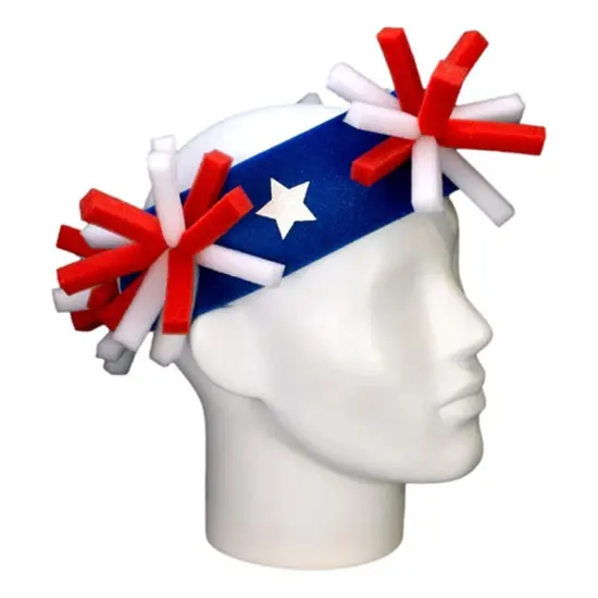 USA Pompoms Headband Fun & Patriotic Party Accessory {3}