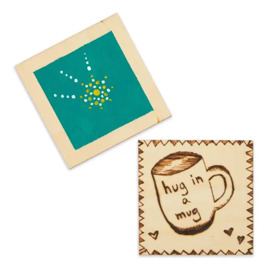 60 Pack Unfinished Wood Pieces 3x3 Inch, Blank Wooden Squares for Crafts, Cutout Tiles for DIY Coasters, Painting, Engraving Brown {7}