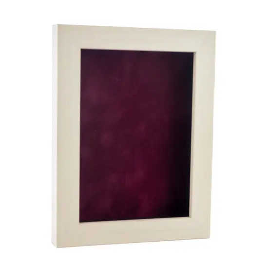 Natural Whitewash Wood Shadow Box Frame with Acrylic Front - Dark Red Suede Backing, 30 Sizes {2}