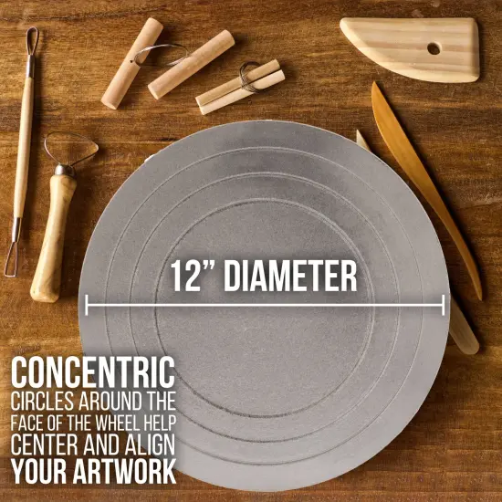 12" Diameter Sculpting Wheel- Heavy Duty All Metal Construction & Turntable with Ball Bearings {4}