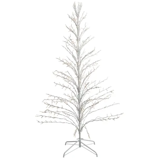 Northlight Lighted Cascade Twig Outdoor Christmas Tree - 6' - White - Clear Lights {3}