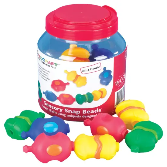 Childcraft Toddler Manipulatives Sensory Snap Beads, Assorted Colors, Set of 16 {4}