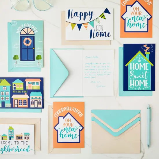 48 Pack Welcome Home Cards - Housewarming Cards with Envelopes Bulk - New Home Congratulations for Realtors, Friends, Neighbors (4x6 In) Multicolor {2}