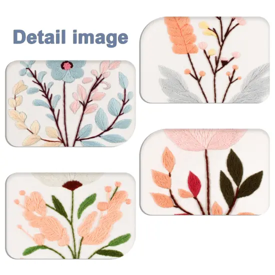 Maydear 4 Sets Embroidery Kit Punch Needle Kit,Embroidery Kit for Beginners Cross Stitch Kits with Embroidery Hoop and Instructions, Hand Embroidery Starter Kit for Adults (Four Flowers) {5}