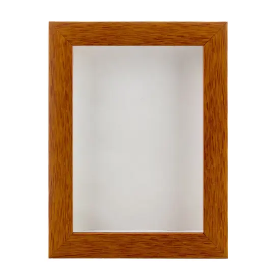 Warm Honey Brown Wood Shadow Box Frame with Acrylic Front - White Suede Backing, 30 Sizes {4}