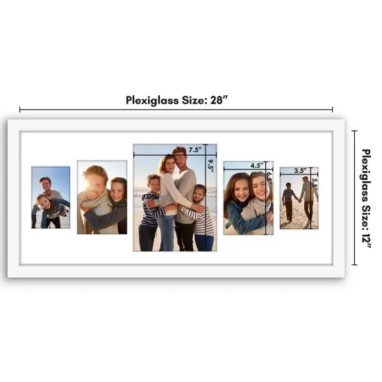 Americanflat 12x28 Collage Picture Frame - Fits One 8x10 Photo, Two 4x6 Photos, and Two 5x7 Photos or One 12x28 Photo {2}