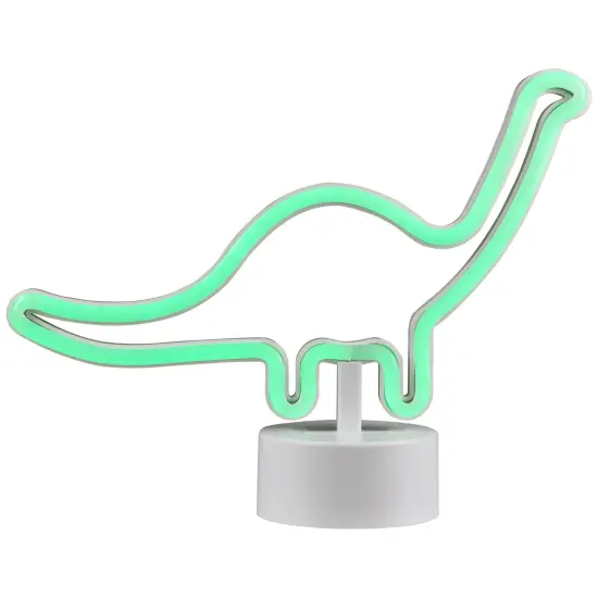 Northlight LED Brontosaurus Dinosaur Neon Table Light - 11" - Green {3}