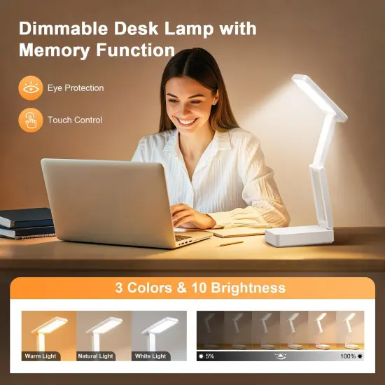 Rechargeable Lamps Cordless Lamps,6000mAh Small Battery Operated Lamp,3 Colors+Dimmable Desk Light,Small Desk Lamp with USB Charging Port+Timer,Battery Operated Lights,Wireless Lamp & Portable Light {3}