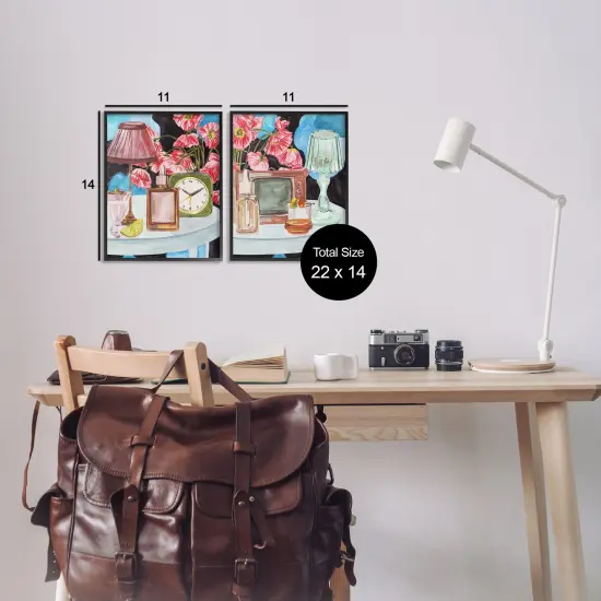 Stupell Industries Retro Glow Still Lifes 2pc Framed Giclee Set By Melissa Wang {9}