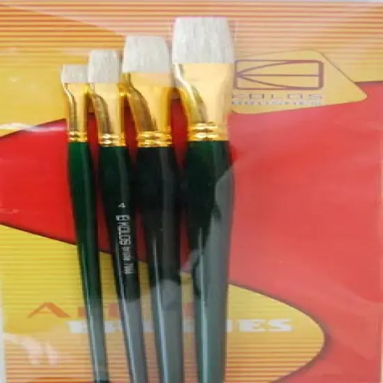 Kolos Set of paint brushes 7066. Bristle Flat. 4pc. {3}