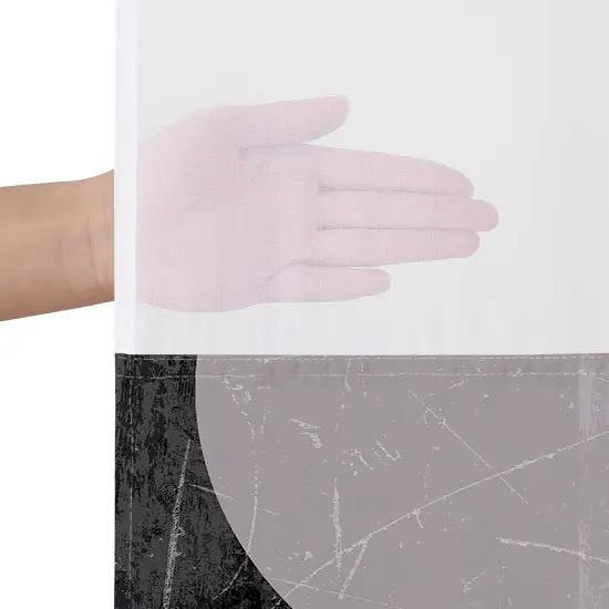 Americanflat 72x75 Hookless Shower Curtain - Abstract Shower Black Grey Curtain with Sheer Panel, Snap-In Liner, and Grommets {5}