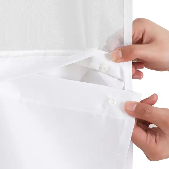 Americanflat 72x75 Hookless Shower Curtain - Abstract Orange Green Shower Curtain with Sheer Panel, Snap-In Liner, and Grommets - 100% Polyester {6}