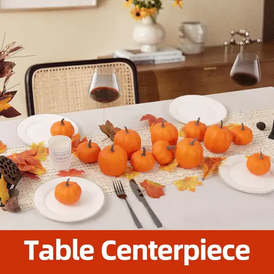 Orange Artificial Pumpkins 8 PCS {4}