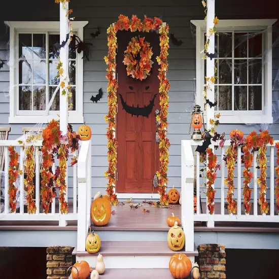 2 Pack Fall Maple Garland - 5.8 FT/Pcs (Green) {4}