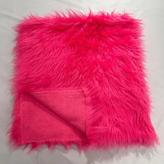 1 Yard Shaggy Faux Fox Fur Soft Vegan Fabric for Crafts, Costumes & Home Decor Projects Shocking Pink {1}