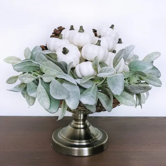 24 Pcs White Mini Artificial Pumpkins Table Centerpiece {5}