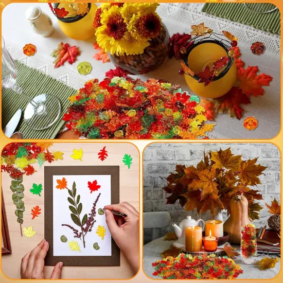 400 Pieces Acrylic Leaves Maple Acorns Table Decor {4}