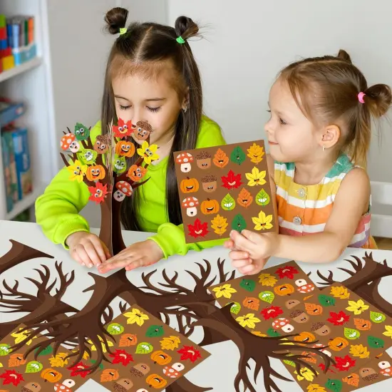 16Pcs Autumn Cartoon Maple Leaves-Fall Leaves Tree Craft Kits {5}