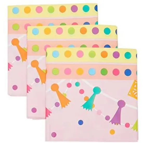 Plastic Tablecloth, Llama Birthday Party Supplies (54 x 108 in, 3-Pack) Pink {5}