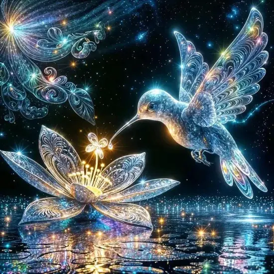 Hummingbird Diamond Art Kits for Adults,DIY Bird Diamond Painting Kits Round Diamond Dots for Adults,5D Full Drill Painting Kit Art and Crafts for Adults Home Wall Decor 14 X 14inch {1}