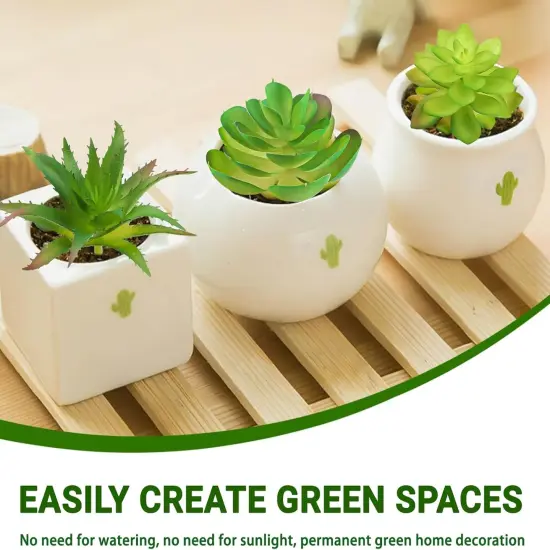 Fake Succulent Plants, 6pcs Mini Green Succulent Plants Faux, Artificial Succulents Plants for DIY Crafting Home Floral Wall Office Decoration (excluding pots) {5}