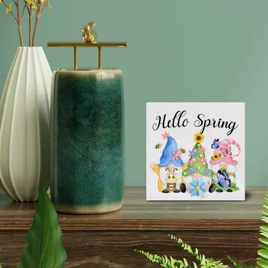 Spring Decor - Spring Gnomes Decorations - Rustic Home Decor for Desk Table Shelf {4}