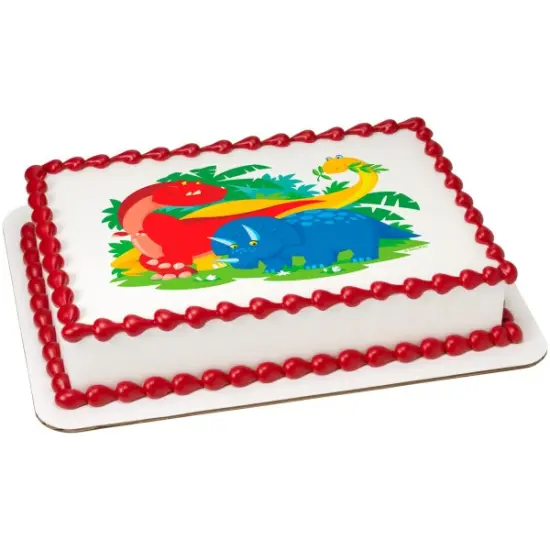 Dinosaur Edible Cake Topper Image 1/4 sheet {1}