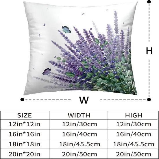 Purple Lavender Pillow Covers 18x18 Set of 2 Modern Art Butterfly Throw Pillow Covers Spring Summer Farmhouse Square Pillowcases for Outdoor Sofa Garden Living Room {3}
