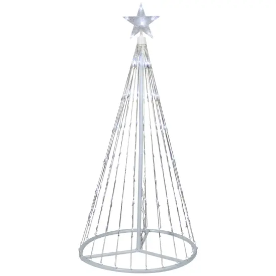 Northlight LED Lighted Show Cone Outdoor Christmas Tree - 4' - Pure White {3}