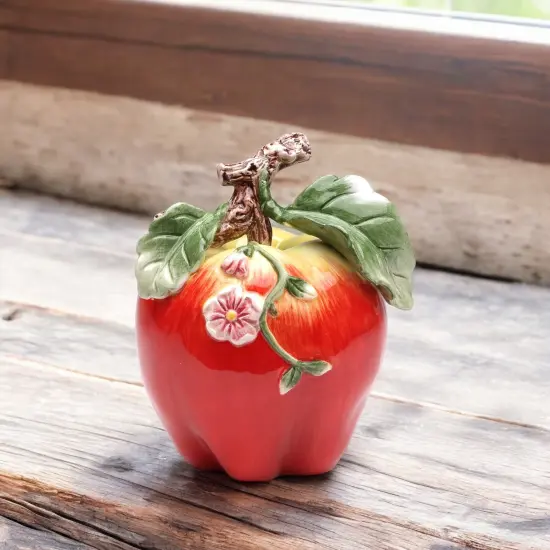Ceramic Apple Figurine, Home Decor, Kitchen Decor, Gift for Teacher, Gift for Mom, Gift for Her {1}