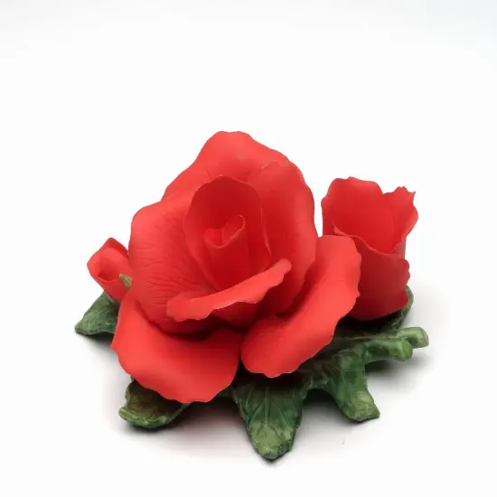 Ceramic Red Rose Flower with Flower Bud Candle Holder, Wedding Decor, Romantic Decor, Gift for Her, Gift for Mom {3}