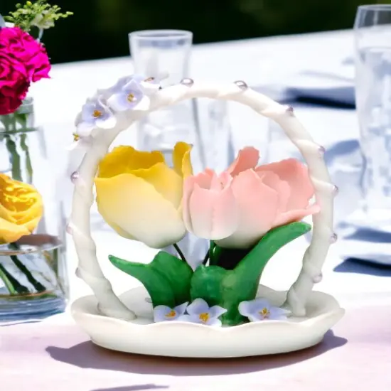 Ceramic Tulip Flowers Figurine, Wedding D&eacute;cor or Gift, Anniversary D&eacute;cor or Gift, Home D&eacute;cor, Vanity Decor {2}