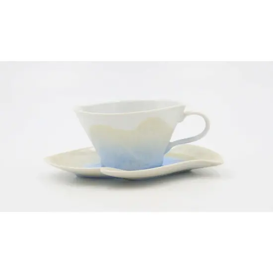 Ceramic Crystalline Glaze Cup and Saucer, Afternoon Tea, Gift for Her, Kitchen Decor {3}