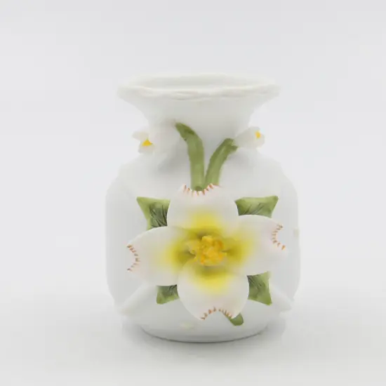 Ceramic Mini Vase with White Flower, Incense Jar, Wedding D&eacute;cor or Gift, Anniversary D&eacute;cor or Gift, Home D&eacute;cor, Vanity Decor {3}