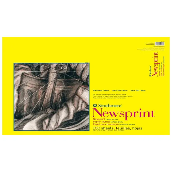 Strathmore 300 Series Newsprint Pad 18"X24"-100 Sheets, Tape Bound {1}