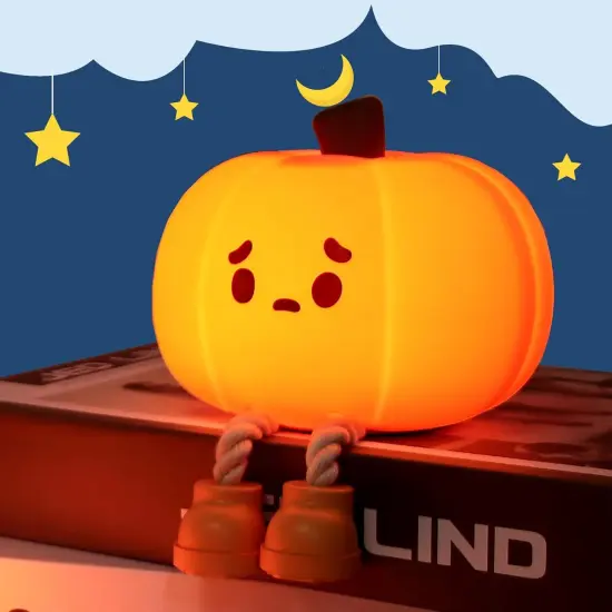 Cute Silicone Pumpkin Light Squishy Touch Nightlight {1}