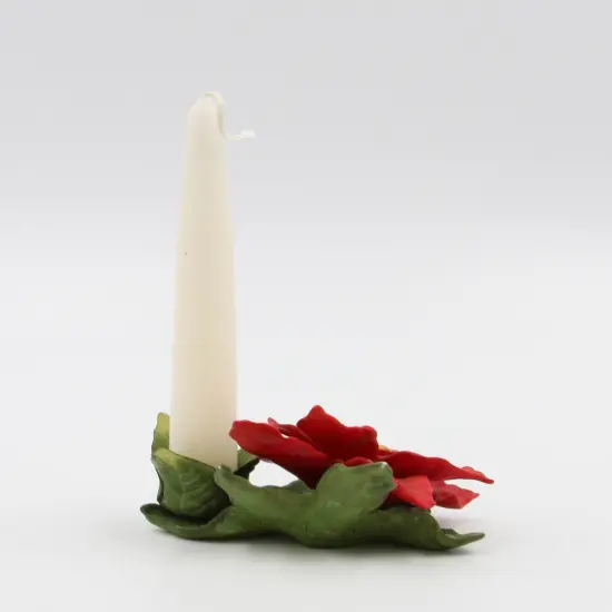 Ceramic Poinsettia Flower Candle Holder, Home D&eacute;cor, Gift for Her, Gift for Mom, Kitchen D&eacute;cor, Christmas D&eacute;cor {4}