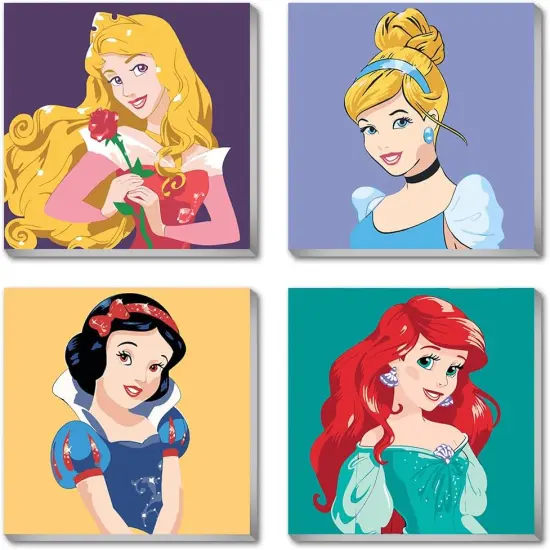 4 Pack Framed Paint by Number for Kids Ages 4-8,Easy Cartoon Character Acrylic Paint by Number for Kids On Canvas,Oil Painting Paint by Number Kits Gifts for Girls (8x8 Inch). {1}