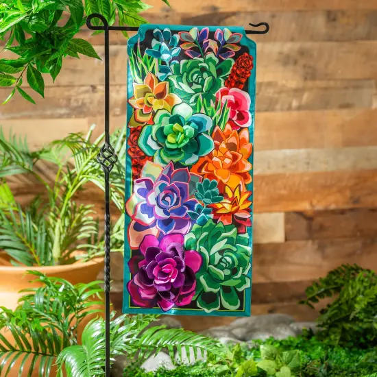 Summer Succulent 2 Sided Long Garden Flag {2}