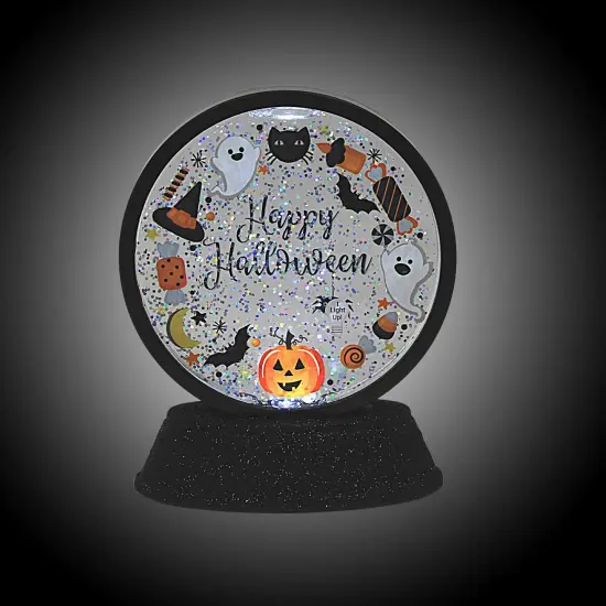 Ganz 5.25 In Happy Halloween Shimmer Halloween Lighted Glass Accent , Lighted Halloween Decor Lighted Ghost Pumpkin Black {3}