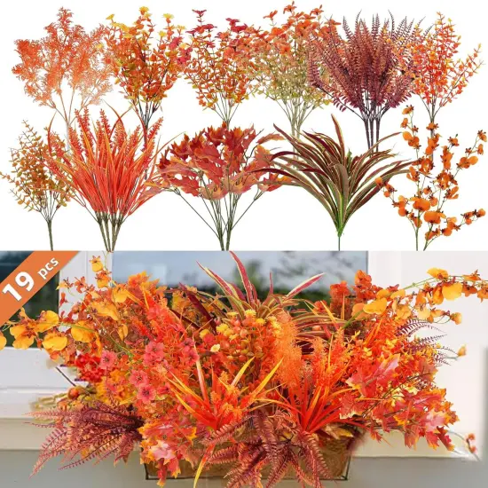 19 Bundles Artificial Fall Flowers {1}