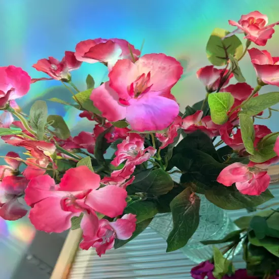 6 Bundles Artificial Hibiscus Flowers for Planters Fake Plants Outdoor Fake Flowers for Front Porch Garden Spring Decor {3}