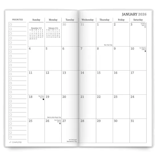 ViewPoint Black | 2026-2027 3.5 x 6.5 Inch Two Year Monthly Pocket Planner Calendar | Foil Stamped Cover {3}