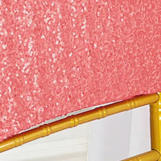 1 Piece Coral Sequin Spandex Chair Cap 13.5 inch by 10 inch Party Decor {4}
