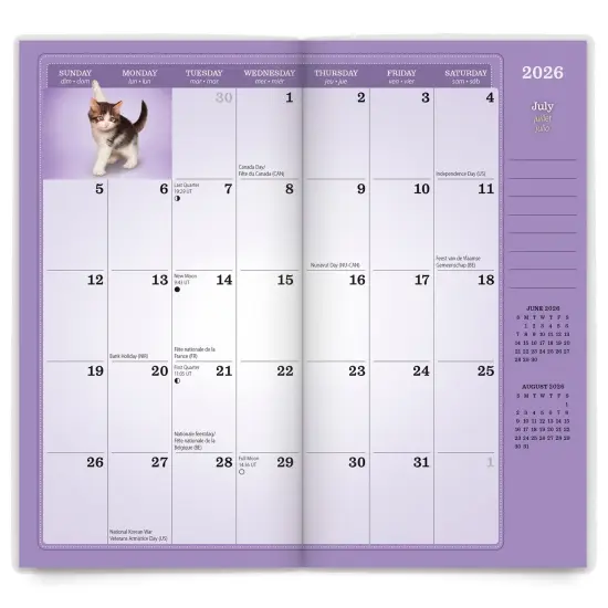 Yoga Kittens OFFICIAL | 2026-2027 3.5 x 6.5 Inch Two Year Monthly Pocket Planner Calendar {4}