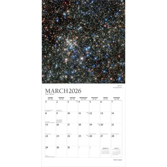 Outer Space | 2026 12 x 24 Inch (Hanging) Monthly Square Wall Calendar | Foil Stamped Cover {3}