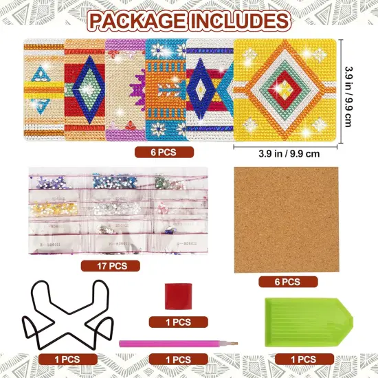 6 Pcs Diamond Painting Coasters Kits for Beginners {2}
