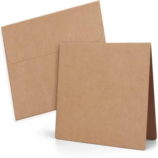 Brown Blank Cards and Envelopes 100 Pack - 5x7 Heavyweight Folded Cardstock and A7 Envelopes Self Seal for DIY Greeting Cards, Invitations, Wedding, Baby Shower, Birthday, Thank You Cards {1}