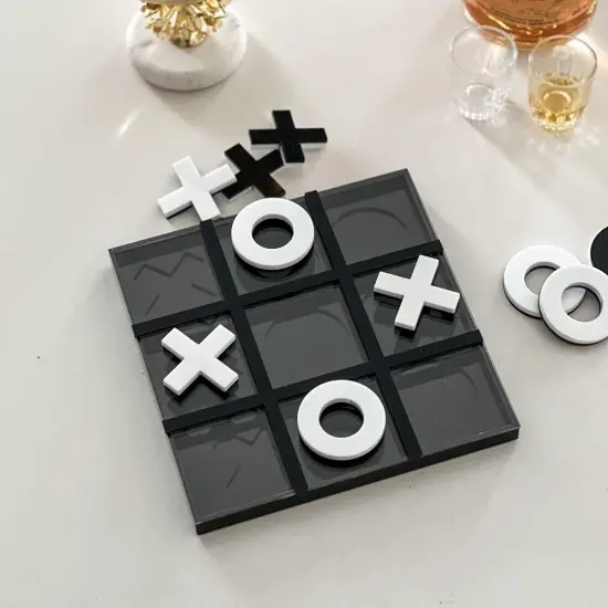 Lucite Black & White Tic Tac Toe Game {2}
